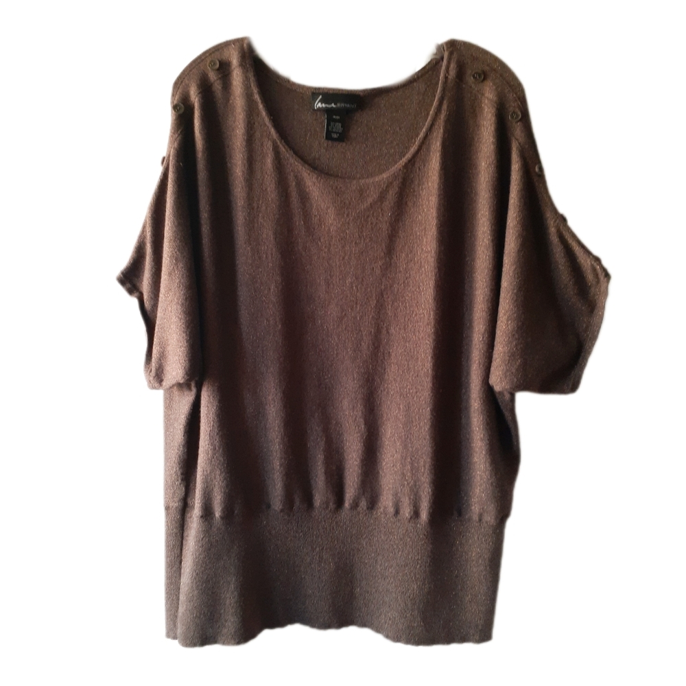 Lane Bryant Dolman Sweater with Button Shoulder Detail and Sparkle Thread